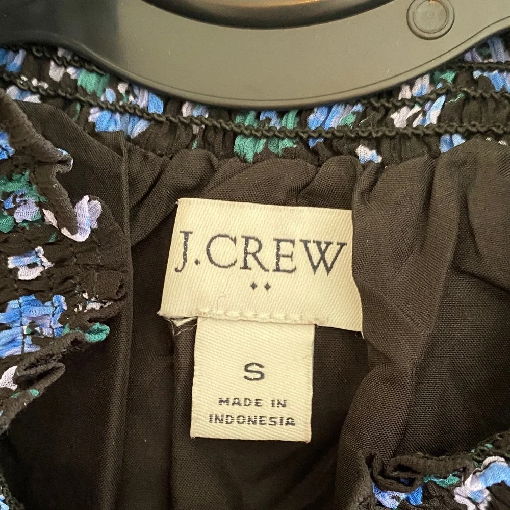 J. Crew Navy Floral Top with Blue and Green Accents - Picture 2 of 4